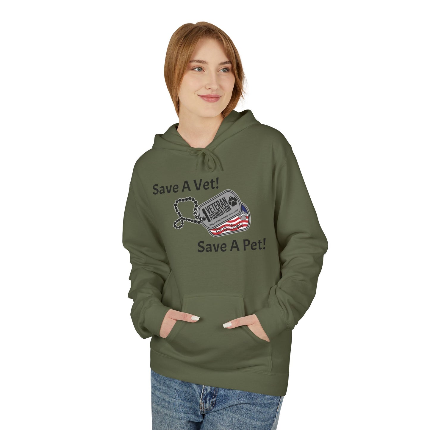 1 Veteran Foundation Unisex Midweight Softstyle Fleece Hoodie