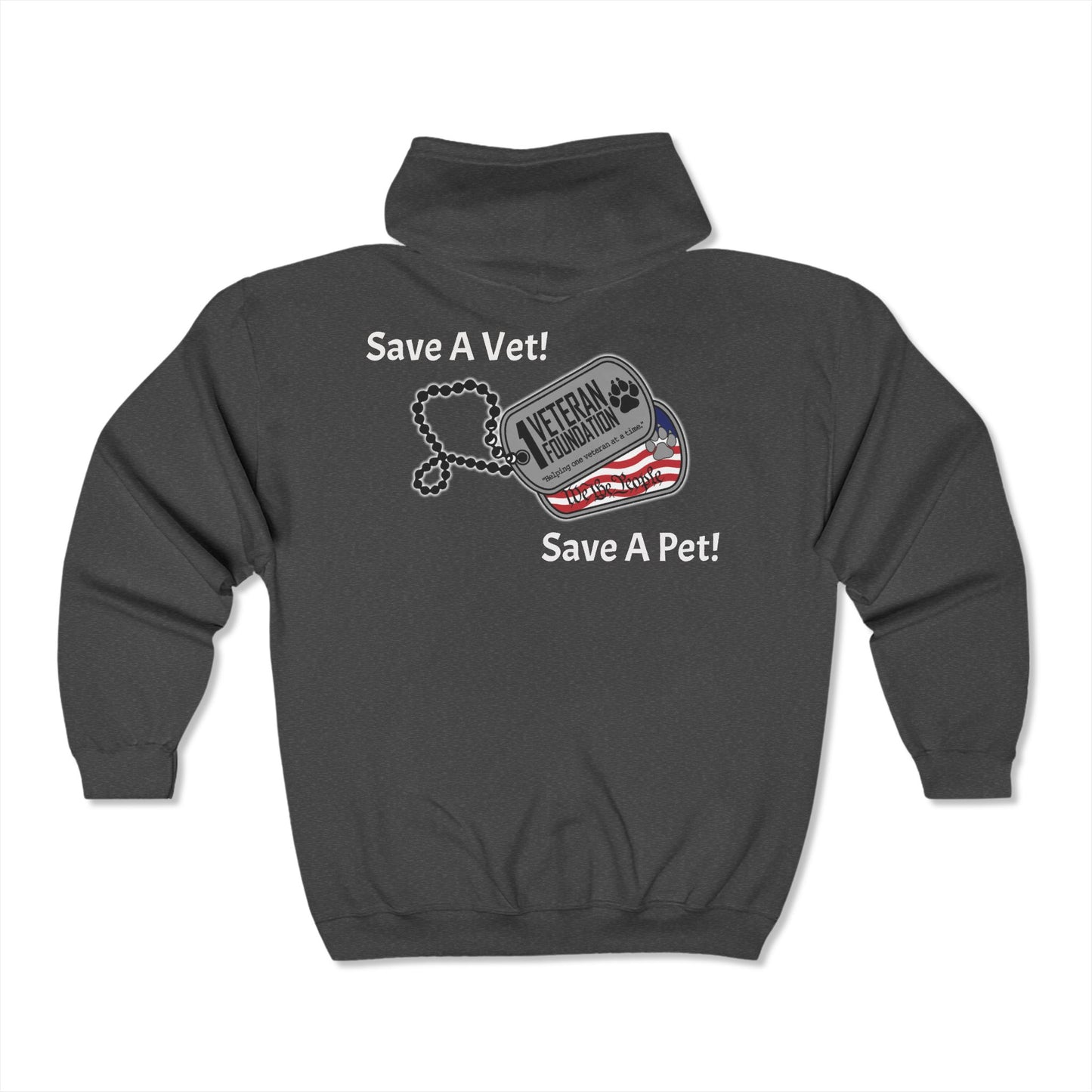 1 Veteran Foundation Unisex Heavy Blend™ Full Zip Hooded Sweatshirt